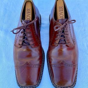Stacy Adams Dickinson Cap Toe Leather Shoes Mens Cognac Shoe Size 8.5 M.
